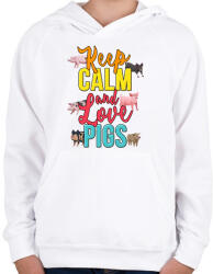 printfashion Szeresd a malacokat - Gyerek kapucnis pulóver - Fehér (14518705)