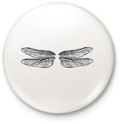 printfashion Szitakötőszárny (fekete-fehér) - Kitűző, hűtőmágnes - Fehér (15473239)