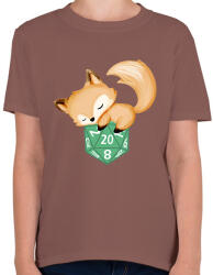 printfashion Róka D20 - Gyerek póló - Mogyoróbarna (2866384)