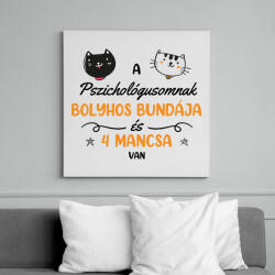 printfashion Cica pszichológus - Vászonkép - Fehér (11632360)