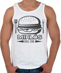 printfashion Grill time - Névvel - Férfi atléta - Fehér (6291787)
