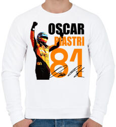 printfashion Oscar Piastri - Férfi pulóver - Fehér (16312759)