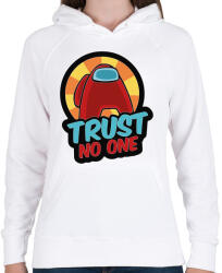 printfashion Among us trust no one - Női kapucnis pulóver - Fehér (4188968)