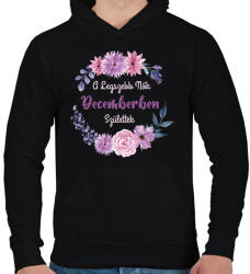 printfashion A legszebb nők decemberben születtek - Férfi kapucnis pulóver - Fekete (2882924)