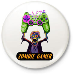 printfashion Zombie Gamer (Konzol) - Kitűző, hűtőmágnes - Fehér (16698020)