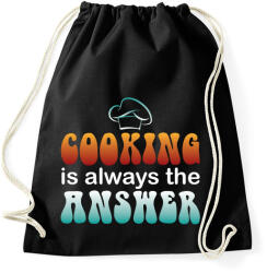 printfashion Cooking is always the answer - Sportzsák, Tornazsák - Fekete (7552176)