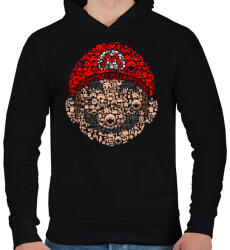 printfashion Mario - Férfi kapucnis pulóver - Fekete (244435)