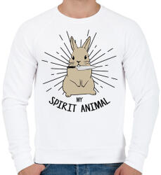 printfashion Spirit animal - Rabbit - Férfi pulóver - Fehér (13325860)