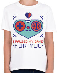 printfashion Valentin napi gamer - Gyerek póló - Fehér (6100804)