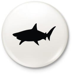 printfashion Cápa - Kitűző, hűtőmágnes - Fehér (14591759)