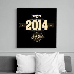 printfashion born-in-2014-cream-choco - Vászonkép - Fekete (6644849)