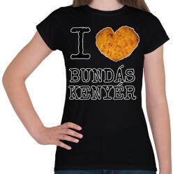 printfashion I love Bundás kenyér - Női póló - Fekete (10697801)