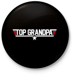 printfashion Top Grandpa - Kitűző, hűtőmágnes - Fekete (11959883)