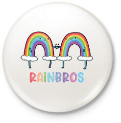 printfashion RainBros - Kitűző, hűtőmágnes - Fehér (14064470)