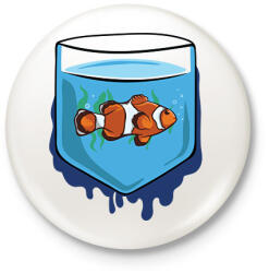 printfashion Halas zsebminta - Kitűző, hűtőmágnes - Fehér (13104357)