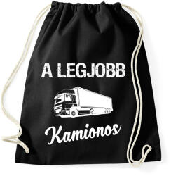 printfashion A legjobb kamionos - Sportzsák, Tornazsák - Fekete (1006789)