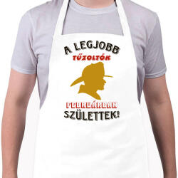 printfashion Tűzoltó szülinapja február - Kötény - Fehér (5777482)