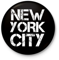 printfashion New York City - Kitűző, hűtőmágnes - Fekete (4384983)