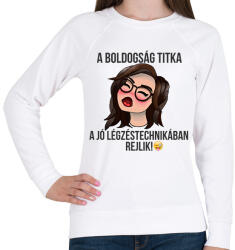 printfashion a boldogság titka - Női pulóver - Fehér (2081192)