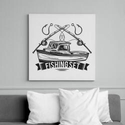 printfashion Horgász - Vászonkép - Fehér (15989690)