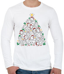 printfashion Csirkés Karácsony - Férfi hosszú ujjú póló - Fehér (11280643)
