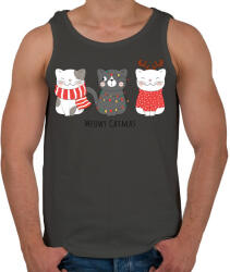 printfashion Meowy Catmas - Férfi atléta - Sötétszürke (5464364)