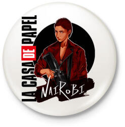 printfashion La casa de papel art Nairobi - Kitűző, hűtőmágnes - Fehér (4895814)