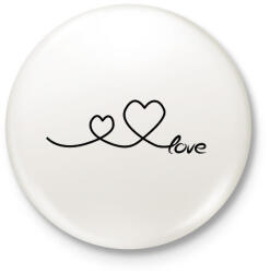 printfashion Szívek - Kitűző, hűtőmágnes - Fehér (11684043)