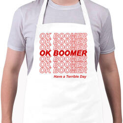 printfashion ok boomer - Kötény - Fehér (4908544)