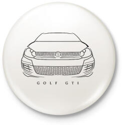 printfashion Volkswagen Golf GTI - Kitűző, hűtőmágnes - Fehér (3078353)