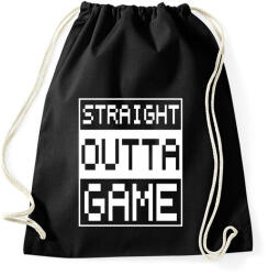 printfashion Straight outta Game - Sportzsák, Tornazsák - Fekete (10900222)