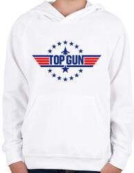 printfashion Top Gun - Gyerek kapucnis pulóver - Fehér (7500405)