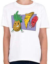 printfashion Pizza és ananász mém - Gyerek póló - Fehér (11765380)
