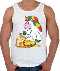 printfashion Homokozó unikornis - Férfi atléta - Fehér (13277145)