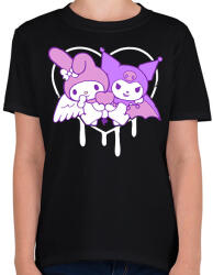 printfashion kuromi és my melody - Gyerek póló - Fekete (14588381)