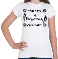 printfashion A menyasszony (virágmintás) - Női póló - Fehér (6295479)