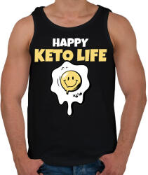 printfashion HAPPY KETO LIFE - Férfi atléta - Fekete (10459965)