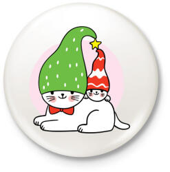 printfashion Karácsonyi cicák - Kitűző, hűtőmágnes - Fehér (5568442)