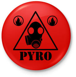 printfashion TF 2- Pyro - Kitűző, hűtőmágnes - Piros (3626538)