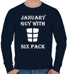 printfashion Januárban született kockás hasú - Férfi pulóver - Sötétkék (1365884)