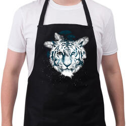 printfashion White tiger - Kötény - Fekete (4917754)