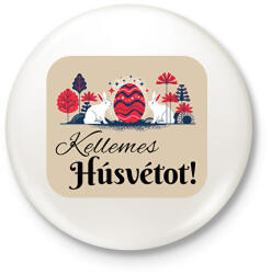 printfashion Kellemes Húsvétot! - Kitűző, hűtőmágnes - Fehér (6332868)