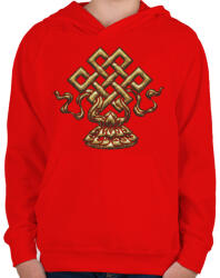 printfashion végtelen lótusz - Gyerek kapucnis pulóver - Piros (4876747)