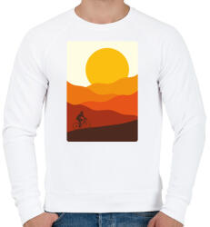 printfashion Biciklizés a hegyekben - Férfi pulóver - Fehér (319670)