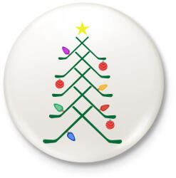 printfashion Hoki karácsonyfa - Kitűző, hűtőmágnes - Fehér (11427850)
