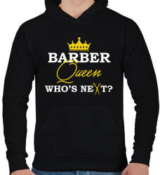 printfashion Barber Queen - Férfi kapucnis pulóver - Fekete (9120796)
