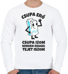 printfashion CSUPA ERŐ CSUPA IZOM - Férfi pulóver - Fehér (10214008)