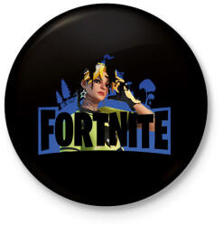 printfashion Fortnite - Kitűző, hűtőmágnes - Fekete (16626958)
