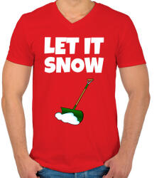 printfashion LET IT SNOW - Férfi V-nyakú póló - Piros (9558392)