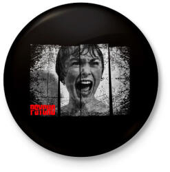 printfashion Psycho - Kitűző, hűtőmágnes - Fekete (3103982)